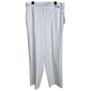 Calvin Klein Pant White Wide Leg Belted High‎ Rise in Sizes 14W, 16W, 24W  NWT